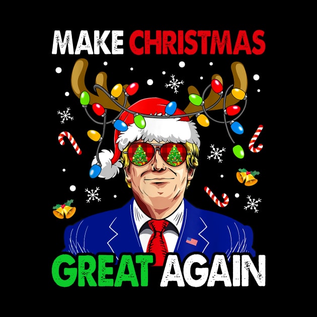 Make Christmas Great Again Funny Trump Ugly Christmas by Benko Clarence