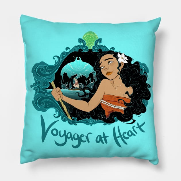 Voyager at Heart Pillow by Drea D. Illustrations