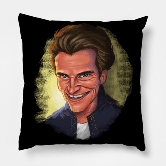 Willem Dafoe Caricature Pillow by Manlangit Digital Studio