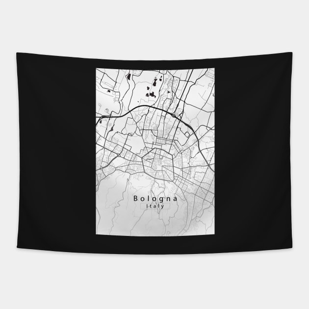 Bologna Italy City Map white Tapestry by Robin-Niemczyk