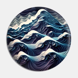 great wave crystallized Pin