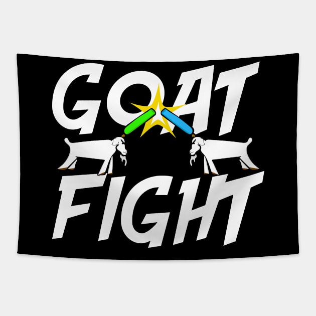 Goat Fight with Pool Noodles Tapestry by Swagazon