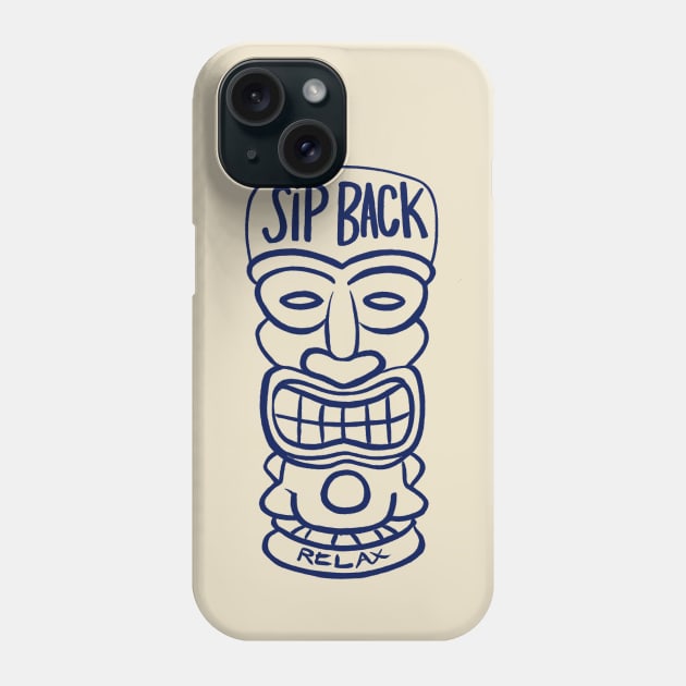 Sip Back & Relax - Chilled Tiki Phone Case by Retro Travel Design