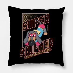 Cute Super Sniffer Dachshund Hero Funny Pillow