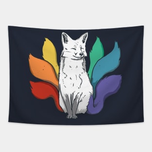 Pride Rainbow LGBTQ Fox Kitsune Tapestry