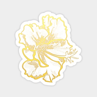 Gold Tropical Hibiscus Flower Magnet