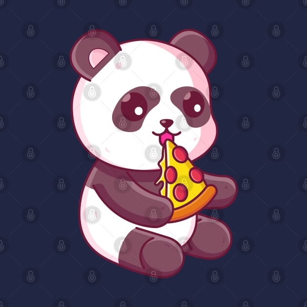 Cute panda eating pizza by Ardhsells