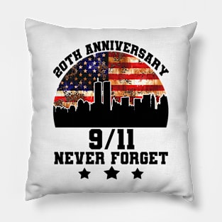 20th Anniversary 911 Never Forget Pillow