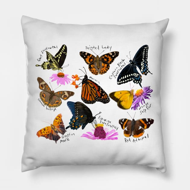 Butterfly Collection Pillow by KatieMorrisArt