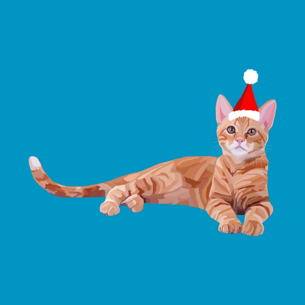 Christmas Orange Ginger Kitten by Art by Deborah Camp