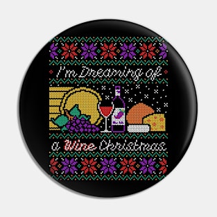 Wine Christmas Sweater Pin