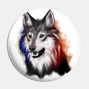 Cute Wolf Drawing Pin