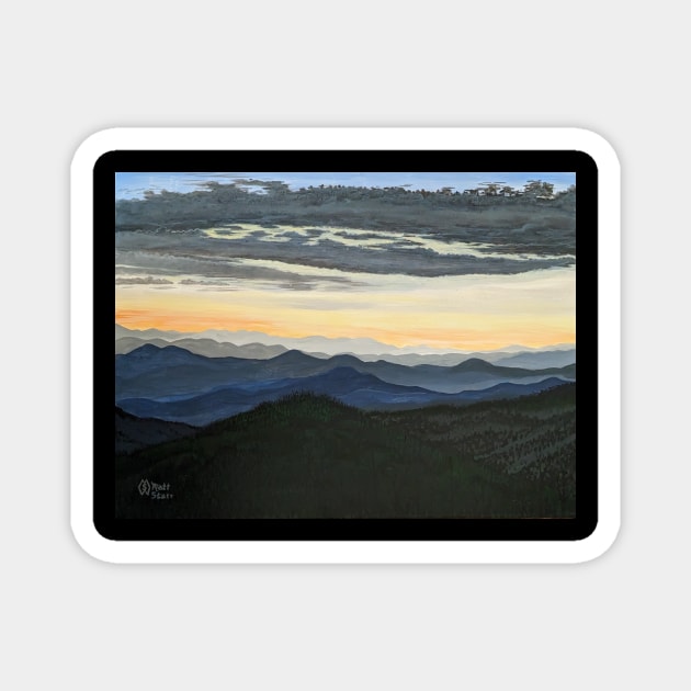 Sunset in the Great Smoky Mountains Magnet by Matt Starr Fine Art