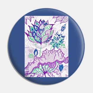 Lotus Floral Soft Tones Pin