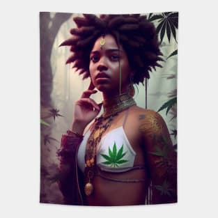 Abstract Rastafari Princess Tapestry