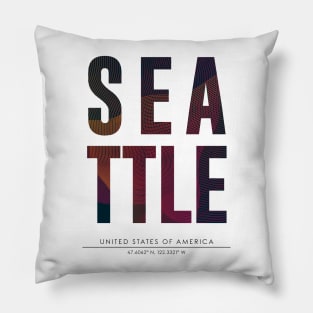 Seattle city typography Pillow