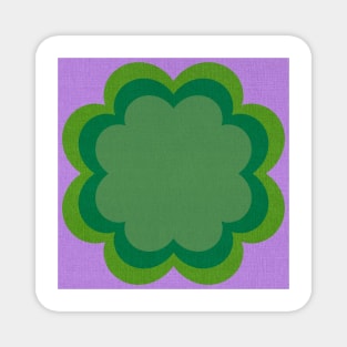 Purple green Linen textured scandi flower Magnet