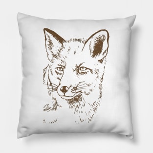 Fox Head Line art Pillow