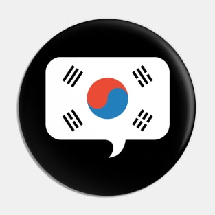 Korean Flag Talk Bubble Pin