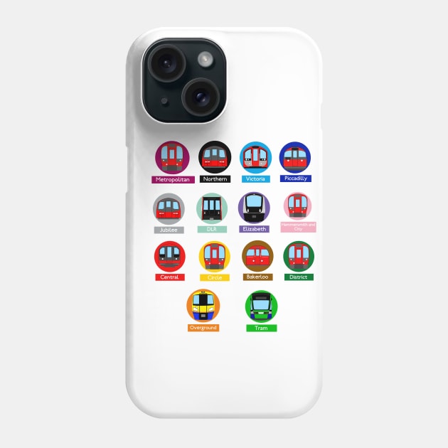 London Underground Subway Roundels Phone Case by 2createstuff