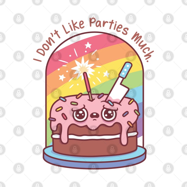 Funny Birthday Cake I Don't Like Parties Much by rustydoodle