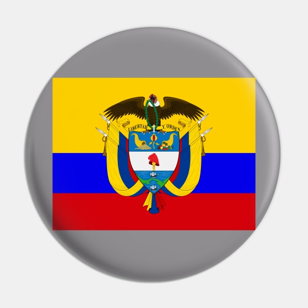 Colombia coat of arms flag Pin by AidanMDesigns