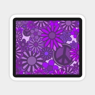 Purple flower power Magnet