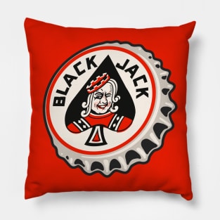 Vintage Black Jack Soda Bottlecap Pillow