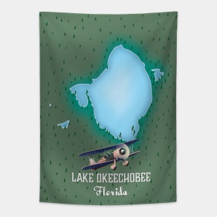 Lake Okeechobee Florida map Tapestry