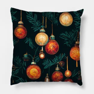 Christmas decorations on the spruce Pillow