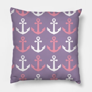 Nautical Anchors Pattern Captain Beach Ocean Pillow