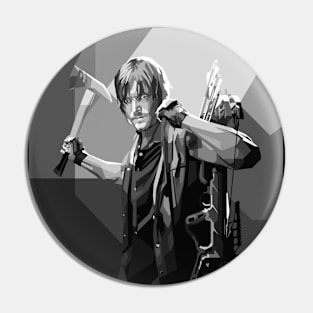 Daryl Dixon WPAP Pop art Black & white Pin