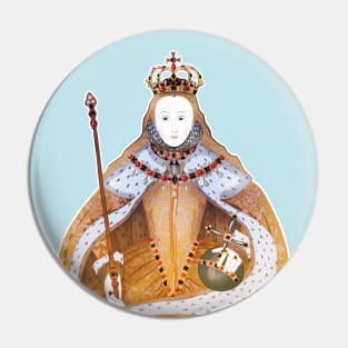 Queen Elizabeth I - historical illustration Pin