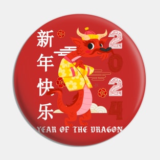 Dabbing Chinese Zodiac New Year 2024 Pin