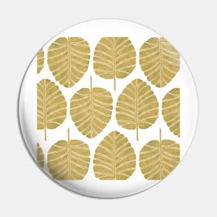 Gold Alocasia Pattern Pin