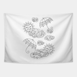 Noncolored Fairytale Weather Forecast Print Tapestry