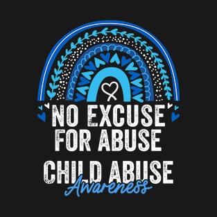 Child Abuse Prevention Awareness Month Blue Ribbon gift idea T-Shirt