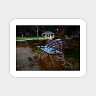 Alone at Night: A Lonely Bench in Altona Park Magnet