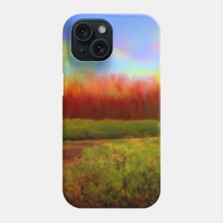 Artificial Intelligence Green Nature Art- Nature Sun Colored Art - AI Watercolor Phone Case