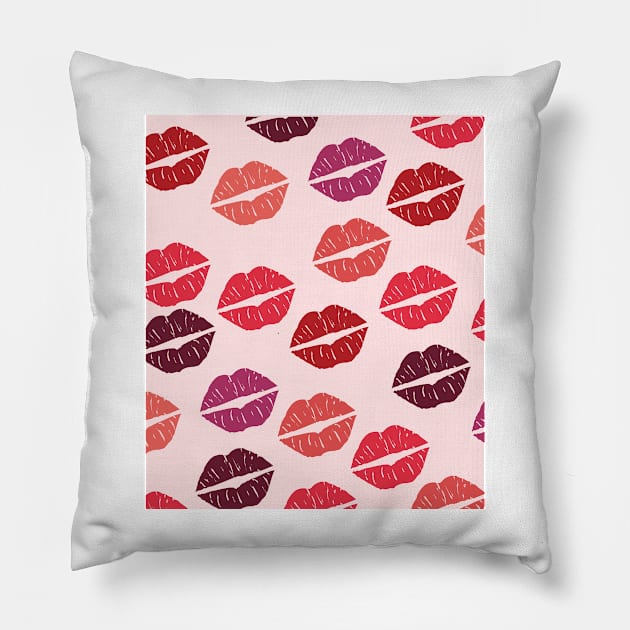 Kiss Me XOXO Print Baby Pink Pillow by madiwestdal