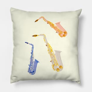 3 saxophones Pillow