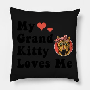 My Grand Kitty Loves Me Grandma of Cats Social Distancing Animal Pet Lover FaceMask Pillow