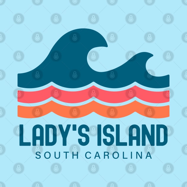 Lady's Island South Carolina Vintage Wave by TGKelly