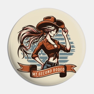 My Second Rodeo // Vintage Cowgirl Design Pin