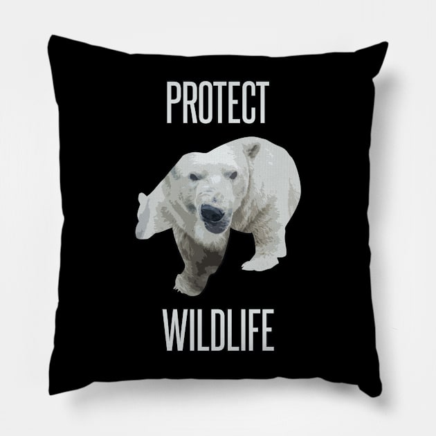 protect wildlife - polar bear Pillow by Protect friends