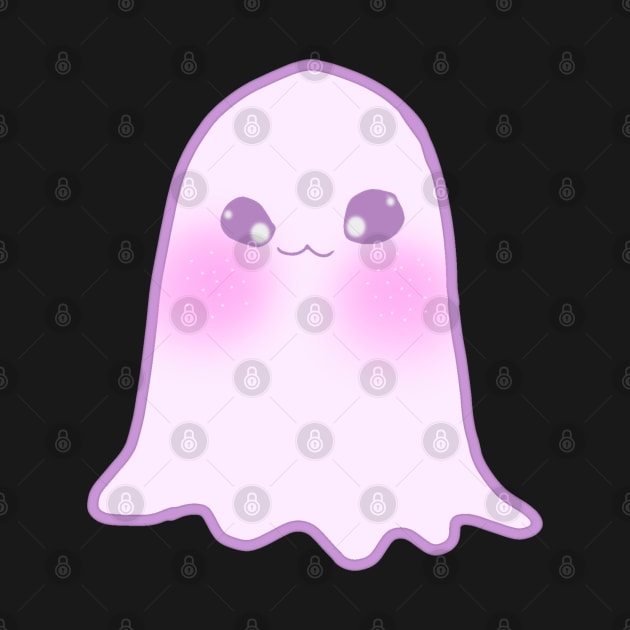 Cute Kawaii Smiling Ghost Face by ROLLIE MC SCROLLIE