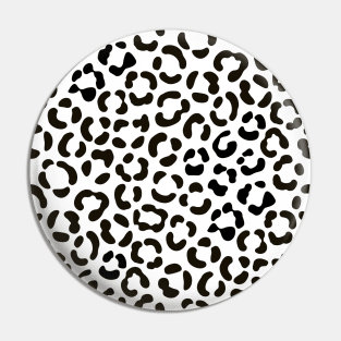 Trendy Black and White Leopard Print Pattern Pin