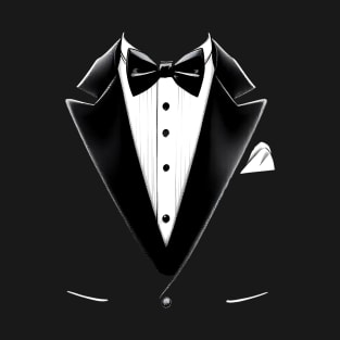 Classic Party Humor Vintage Funny Tux Bow Tie Costume Tuxedo T-Shirt