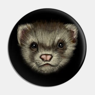 Realistic portrait of a ferret best gift for ferret lovers Pin