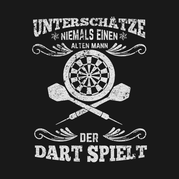 Alter Mann der Dart spielt by HBfunshirts